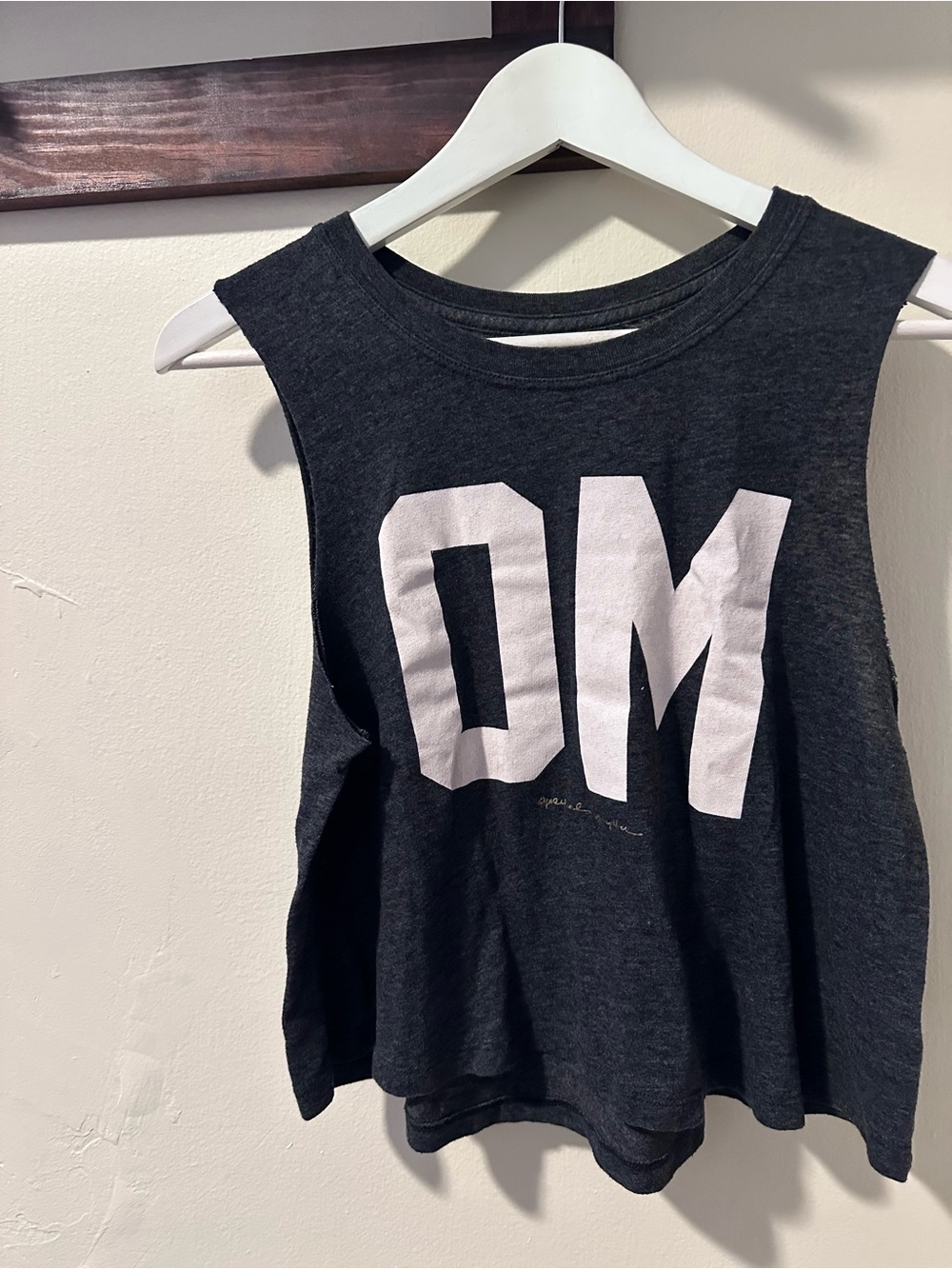 Spiritual Gangster Black Muscle Tank with Large White OM Graphic